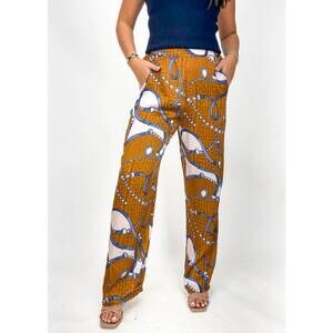 NEW ASTRID teresa woven pants in tabac hermes